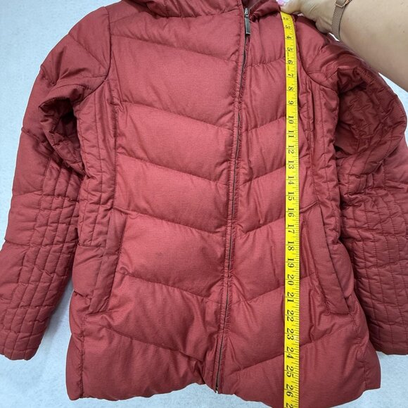 Marmot Jacket Womens Small Red 700 Fill Down Hooded Puffer Insulated Winter Coat - Picture 13 of 16